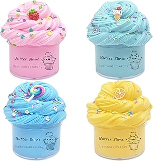 Lot of 4 butter slime, strawberry flavor, candy, lemon and ice cream, super soft and non -sticky, birthday gifts for girls and boys.. Shopping made simple with DIAYTAR NIGERIA's vast selection and budget-friendly nationwide delivery.