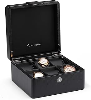 Men's watch box, Travel watch organizer 6 PU leather locations with removable watch pillow for papa husband boyfriend, black.. DIAYTAR NIGERIA makes quality accessible with our extensive catalog and competitive delivery rates.