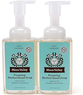 Foaming soap for hands based on plants moon valley organics, pack of two mints and lavender, certified organic, vegan, recyclable bottle.. DIAYTAR NIGERIA makes every shopping desire a reality with affordable prices and delivery in 5-8 days.