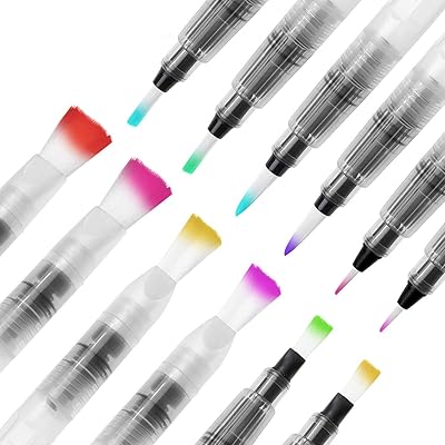 Set of 12 assorted feathers watercolor pens. brushes and rechargeable pens for the painting art.. Experience the ease of modern shopping with DIAYTAR NIGERIA's vast selection and quick delivery service.
