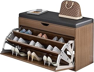 Wooden shoe cabinet with changing stool.. DIAYTAR NIGERIA delivers on every promise with our affordable prices and nationwide delivery service.