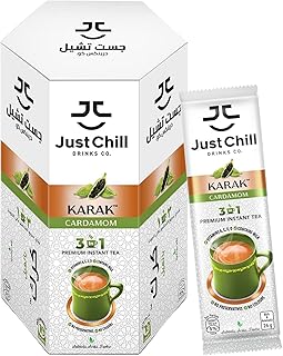 Just Chill Drinks Co tea. - Cardamom Karak Chai rich and authentic, immunity booster, 26 g x 10 sachets.. DIAYTAR NIGERIA: Where affordability meets variety in Nigeria's most comprehensive online marketplace.