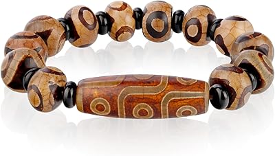 Bracelet of zen pearls injured dzi, Mala Tibetan pearls, Feng Shui, Buddhism, Meditation, Talisman, Three Eyes, Nine Dzi Pearls, Pendant, good luck for women and men.. DIAYTAR NIGERIA brings the nation's largest product catalog to your doorstep at prices you'll appreciate.