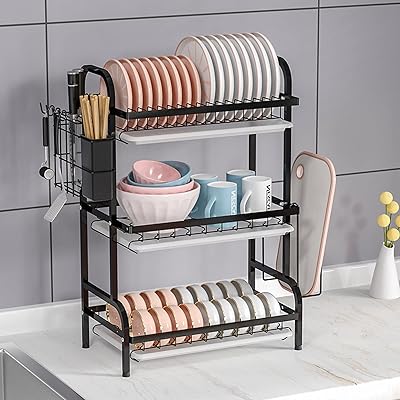 Dishwatcher with 3 levels BELFRY with drainer, large kitchen dish and cup support with removable cutting board, cooking utensil and paint support, dishwashing draft.. Shop with purpose at DIAYTAR NIGERIA, where your money goes further and delivery is always prompt.