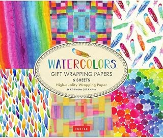 Package papers Gifts Arc-en-ciel watercolors-6 sheets: high quality packaging paper 24 x 18 inches.. Forget the long lines — DIAYTAR Nigeria is always open for shopping.
