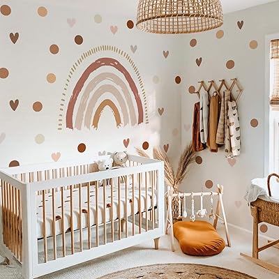 Fun life Large rainbow wall stickers bohemian to take off and stick, wall stickers in the shape of polka dot cores for girls's bedroom, decoration of children's bedrooms.. DIAYTAR NIGERIA: Where every Nigerian finds what they need at prices they can afford, delivered promptly.