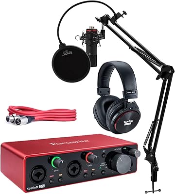 Focusrite Scarlett 2i2 Studio 3rd generation of USB audio interface with microphone support.. Discover shopping made effortless with DIAYTAR NIGERIA's comprehensive platform and quick shipping.