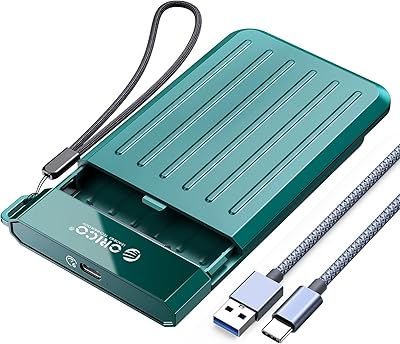 Orico 2.5 -inch oro hard drive case, USB 3.2 Gen 2 to SATA III 6 GBPS with improved USB Cable Cable for 7 SSD Seagate Toshiba Samsung WD 9.5 mm hard drives for travel and business, green [m25c3].. DIAYTAR NIGERIA revolutionizes online shopping with competitive prices and reliable 5-8 day delivery.