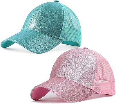 Gellwhu Lot of 2 glitter baseball caps for children girls, ponytail, disorder mask.. Shop for everything you need at DIAYTAR NIGERIA, with budget-friendly prices and quick delivery.