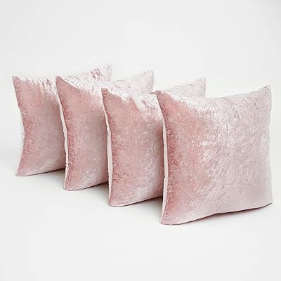 Sienna Lot of 4 crushed velvet cushion covers Size 18 x 18 for living room, bedroom and luxury sofa - 45 x 45 cm, dark pink.. Shop without boundaries at DIAYTAR NIGERIA, offering affordable products with convenient delivery times.
