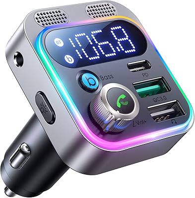 JOYROOM 2022 FM Bluetooth 5.3 transmitter for car [double microphones more powerful and its deep bass hi-fi], Bluetooth car adapter 48 W PD & QC3.0, LED LED lights, output on and disc.. Shop confidently with DIAYTAR NIGERIA's vast product range and budget-friendly nationwide shipping.