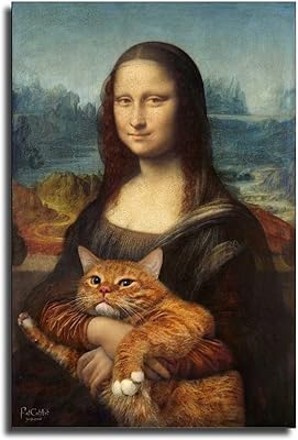 ZQXSSFM Mona Lisa Animal Cat Canvas Art Poster And Mural Printing Modern Family Decor Room Decor posters 12x18 inch (30x45 cm).. Explore a world of choices with DIAYTAR NIGERIA's vast catalog and budget-friendly nationwide shipping.