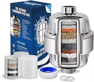 15 -step scars shower filter with 3 cartridges, shower head filter - Water filtration system - Eliminates chlorine fluoride, hair shower filter, nails and skin.. Spend less, get more — that’s the DIAYTAR Nigeria promise.