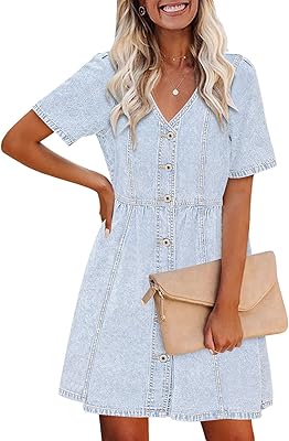 Lovamia denim dress summer buttoned buttons swing western.. Embrace a new era of online shopping with DIAYTAR NIGERIA's extensive range and budget-friendly prices.