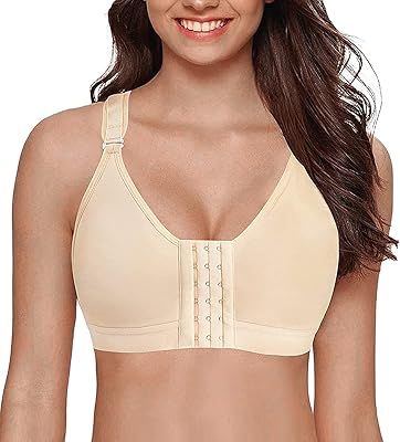 Yianna sports bra with closure on the front for women, beige.. DIAYTAR NIGERIA connects you with what you need at prices you'll love, delivered within 8 days.