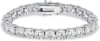 (111ct-401ct) Classic tennis bracelet in white golden golden-gold on silver Sterling in color.. DIAYTAR NIGERIA: Revolutionizing accessibility to quality products at budget-friendly prices across Nigeria.