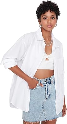 Basic Basic Trendyol Basic Trendyol Tricked College Color Shirt for Women, White, 38.. Thousands of items at your fingertips — DIAYTAR Nigeria makes it happen.