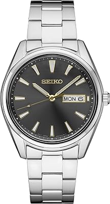 Watch dressed in Seiko quartz for men with stainless steel bracelet, silver color, 20 (model: on343), gray, 44 mm.. DIAYTAR NIGERIA makes quality accessible with our extensive catalog and competitive delivery rates.