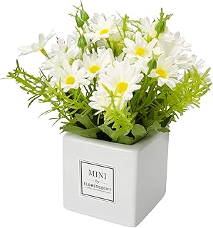 Artificial flowers Little World, artificial flowers with flower vase, simulation chrysanthemum, artificial flower pot, false chrysanthemum for wedding decoration, home office (white).. For everyday items and more, trust DIAYTAR Nigeria.