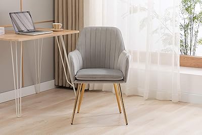 Modern Chair Artic Works with velvet coating for living room, dining room, friends, living room, bedroom, leisure and club, gold -plated metal feet, gray color.. Why waste time in traffic when you can shop online at DIAYTAR Nigeria? Enjoy convenience, unbeatable prices, and prompt delivery anywhere in Nigeria.