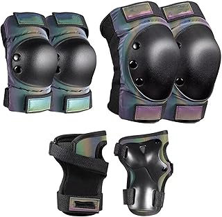 Set of sport protection equipment for adolescents and adults, kneepers, elbows, wrists, protective equipment for bicycle, skateboard, bicycle, balance, skateboard (size: L).. Shop from our extensive catalog at DIAYTAR NIGERIA and enjoy doorstep delivery in just 5-8 days.