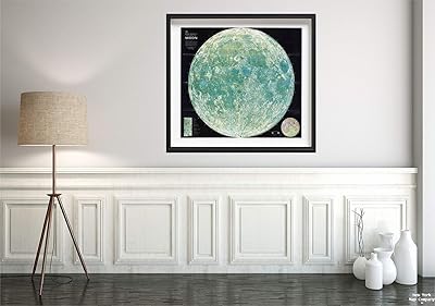 Map: Rand McNally Lune 1958 | Vintage art reproduction | Size: 22 x 24.. DIAYTAR NIGERIA brings a world of products to your fingertips with affordable prices and quick delivery.