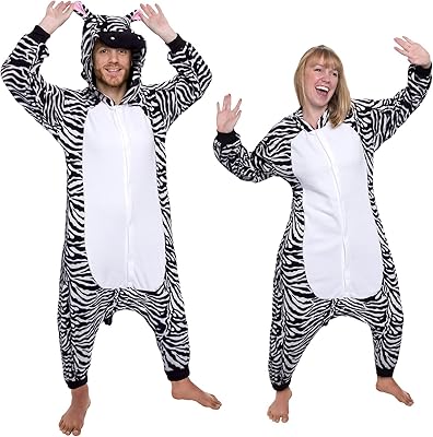 Onesie pajamas, unisex adult pajamas, unisex adult animal suit, hooded night clothes (zebra, l).. DIAYTAR NIGERIA: Your partner in affordable e-commerce with dependable delivery across Nigeria.