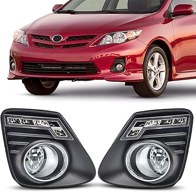 DLA DRL LED fog lights and halogen bulbs for Toyota Corolla/Altis 2011 2012 2013, Replacement fog lights.. Shop smarter with DIAYTAR Nigeria — from household essentials to electronics, we have everything you need. Plus, our delivery is fast, secure, and arrives between 5 and 8 days.
