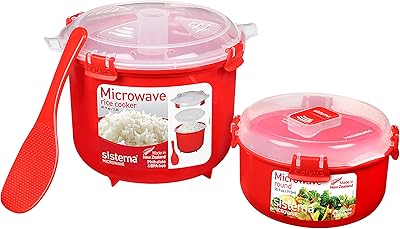 Rice cooker and steam cooker for vegetables and microwaves sistema with steam drain hole, dishwasher, red, red.. DIAYTAR Nigeria delivers happiness in 5–8 days, no matter what you buy.