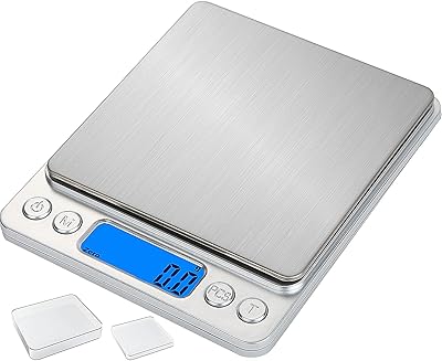 Small digital food balance in ounces/oz and grams, Tame 3000g/0.1g high precision kitchen balance with large LCD screen, grams balance for pastry, soap manufacturing, jewelry, ultra fine, trays included, silver silver.. DIAYTAR NIGERIA: Your partner in affordable shopping with nationwide delivery in just 5-8 days.