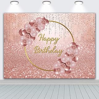 Pinco 7X5 PENDER Birthday Background, Ballon in pink gold, Flower Ball in pink gold, Photography background for Queen Women Beautiful Princesses 16th 18th Birthday.. DIAYTAR NIGERIA: Where affordability meets variety, with thousands of products delivered in less than 8 days.