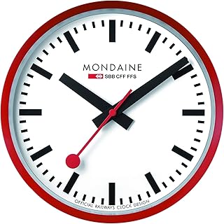 Skill wall clock 25 cm - Official clock of Swiss railways of red and body in aluminum resistant dust - Different forms.. DIAYTAR Nigeria combines variety, affordability, and speed — making your online shopping experience not only enjoyable but also cost-effective.