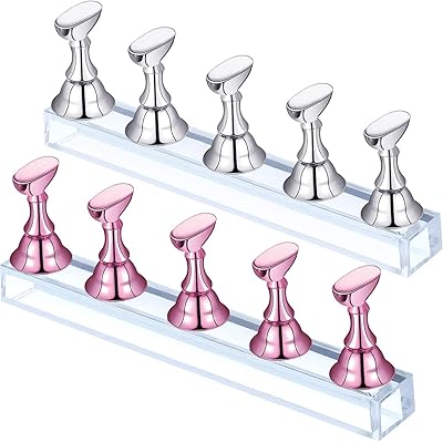 Skihd 2 nail display 2 magnetic acrylic nail support sets for the formation of nails to do yourself, manicure tools for home living room (pink and silver).. Shop across categories at DIAYTAR NIGERIA with the confidence of affordable prices and delivery within 8 days.