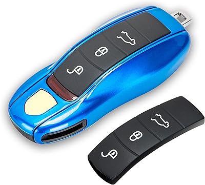 Rolling Gears MK1 remote control shell with rubber button compatible with Porsche Cayenne and Macan (brilliant blue).. Shop confidently with DIAYTAR NIGERIA's vast product range and budget-friendly nationwide shipping.