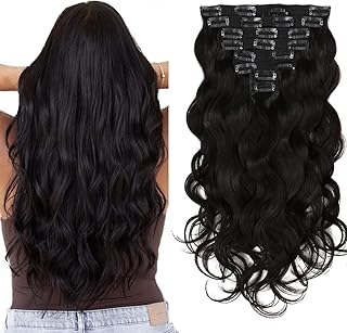 Body wave clip in real hair extensions, # 1B natural black 120g 8 pieces 20 inches full head corrugated pliers in thick human hair extensions long wave of body tongs in hair extensions.. Your e-commerce hub for everything — DIAYTAR Nigeria has you covered.