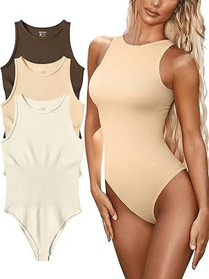 Sexy ribbed short bodies for women - 3 sleeveless pieces to tie with belly control (color: coffee beige milk tea, size: l).. Great finds. Great prices. Fast shipping. That’s DIAYTAR Nigeria.
