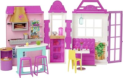 Barbie Cook 'N Grill Restaurant Set of play with more than 30 pieces and 6 play areas, gift for children aged 3 to 7, GXY72, Multicolore.. DIAYTAR NIGERIA: Your one-stop e-commerce destination with affordable prices and nationwide delivery in 5-8 days.