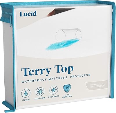 Hypoallergenic mattress protector 100 % waterproof Lucid Premium - Universal cut, trench cotton shirt, King size.. Affordable online shopping is just a click away with DIAYTAR Nigeria.