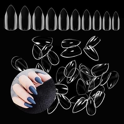 Set of 500 false nails in transparent gel, complete acrylic cover with 10 different sizes for nail extensions to make yourself at home and in the manicure living room.. Shop with confidence at DIAYTAR NIGERIA, Nigeria's premier affordable e-commerce platform.