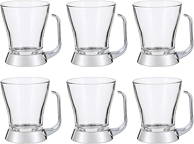 Regent sparkling glass tea cup, set of 6 - transparent.. DIAYTAR NIGERIA: Your trusted e-commerce partner with extensive product choices and affordable delivery.
