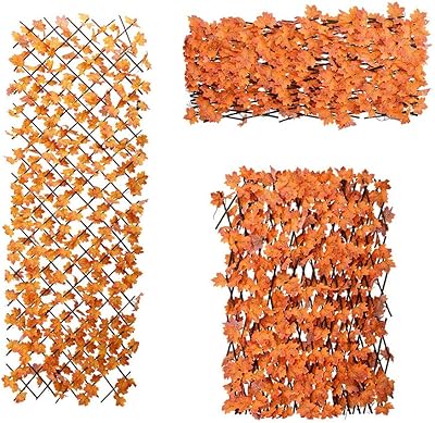 Yatai bamboo wood fence with artificial plants and stretch orange maple leaves for garden decoration - 12 pieces.. Experience the future of online shopping with DIAYTAR NIGERIA's extensive product range and competitive pricing.