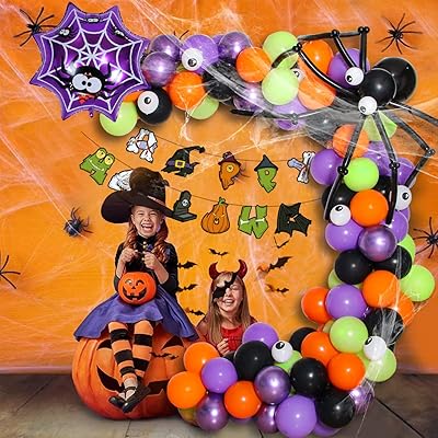 Halloween decoration balloons, Halloween balloon arc decoration kit, Latex balloons festival supplies of spider pumpkin, for frightening Halloween Christmas birthday decorations (D).. Shop across categories at DIAYTAR NIGERIA with the confidence of affordable prices and delivery within 8 days.