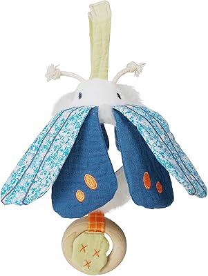 Manhattan Toy Folklore Plush Luna Moth Soft and Touching Toy toy for baby with crumpled fabric wings, baby mirror and wooden teeth ring.. DIAYTAR NIGERIA: Connecting Nigerians with affordable products through our expansive e-commerce platform.