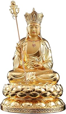 Statue of the Tibetan King Bodhisattva, King Bodhisattva's sculpture, bronze worship ornaments, living room decoration, porch, ornaments of statues.. DIAYTAR NIGERIA: Where online shopping becomes effortless with budget-friendly nationwide delivery.