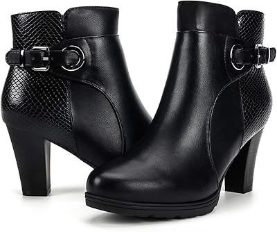 Zipped boots with thick heels for women with a buckle ankle bridle, 41 eu.. DIAYTAR NIGERIA: Where affordability and variety meet with convenient delivery within 8 days.