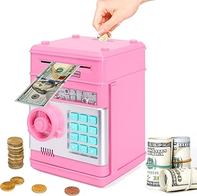 Currency bank (pink) Electronic piggy bank for coins, piggy bank with locking code by password, children's gift (pink).. Shop with purpose at DIAYTAR NIGERIA and receive products at unbeatable prices within the week.
