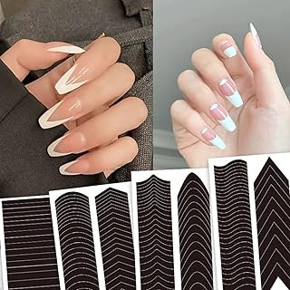 6 pieces of auxiliary stickers for French nail art in the form of V, 3D French manicure bands, self-adhesive French point for nail art tools.. DIAYTAR NIGERIA makes every purchase count with our affordable prices and reliable 5-8 day shipping.
