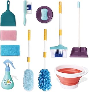 Kidwala cleaning kit for children with broom, mop, brush, dust shovel, sponge, clothing, sprayer, bucket and simulation game with adjustable handle, cleaning supplies for children boys and girls, blue and pink, 12 pieces.. Enjoy a hassle-free shopping experience with DIAYTAR Nigeria, where products are categorized for your convenience and delivery is always on time.