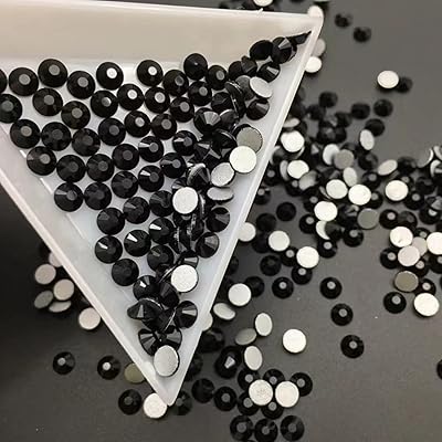 3000 pcs flat back flat black precious stones round crystal rhinestones 6 sizes (1.9-4 mm) with epilate pliers and picking pen picking for crafts nail face art clothes shoes bags DIY (black).. Your ultimate shopping destination, DIAYTAR NIGERIA combines extensive selection with affordable shipping.