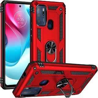 Rigid anti -silicone protection shell with support ring for Motorola Moto G60s, Red.. DIAYTAR NIGERIA: Your partner in affordable online shopping with reliable 5-8 day shipping nationwide.